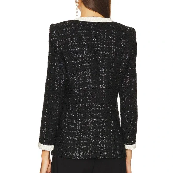 Veronica Beard Pearl Embellished Black Kemsley Jacket NWOT